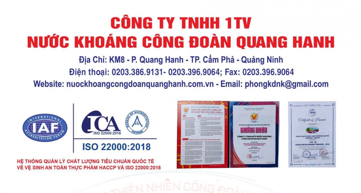 Công ty TNHH 1TV nước khoáng Công đoàn Quang Hanh