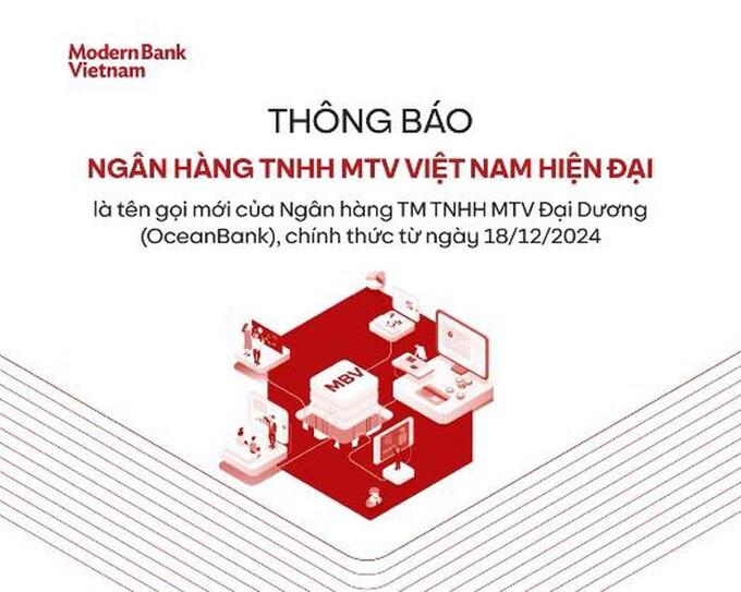 OceanBank đổi tên thành Ngân hàng Việt Nam hiện đại